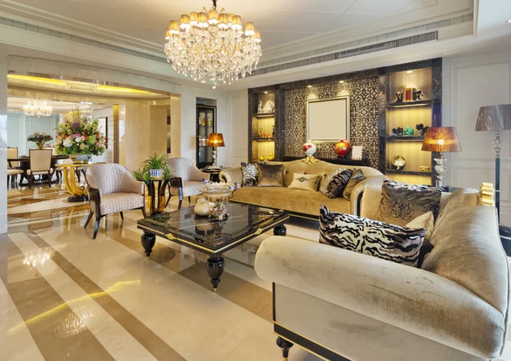 Modern home interior showcasing layered lighting with ambient, task, and accent lights for a stylish and functional design.