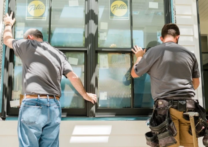 Installing hurricane-proof windows in an Austin home during remodeling