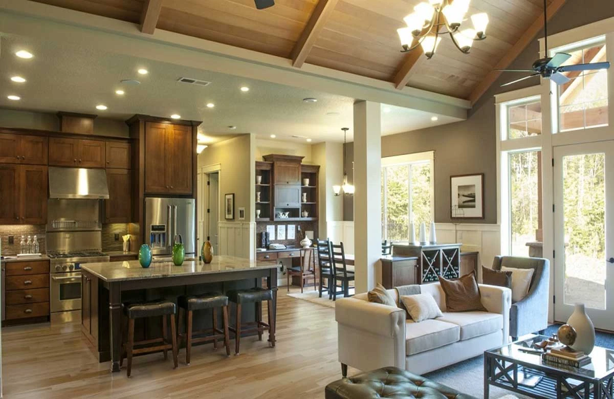 Full home renovation in Austin stress-free begins with personalized layouts like this cheerful, functional living and dining space.