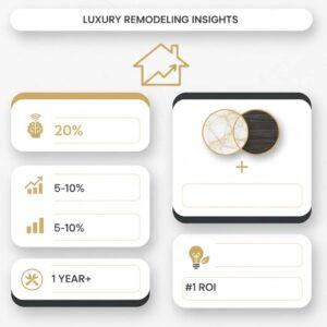 infographic highlighting luxury home remodeling trends with premium design elements and modern upgrade insights