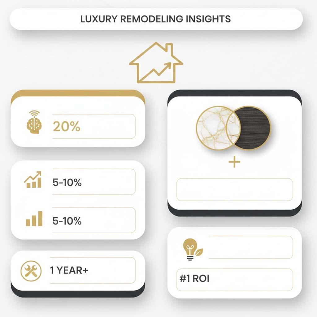 infographic highlighting luxury home remodeling trends with premium design elements and modern upgrade insights