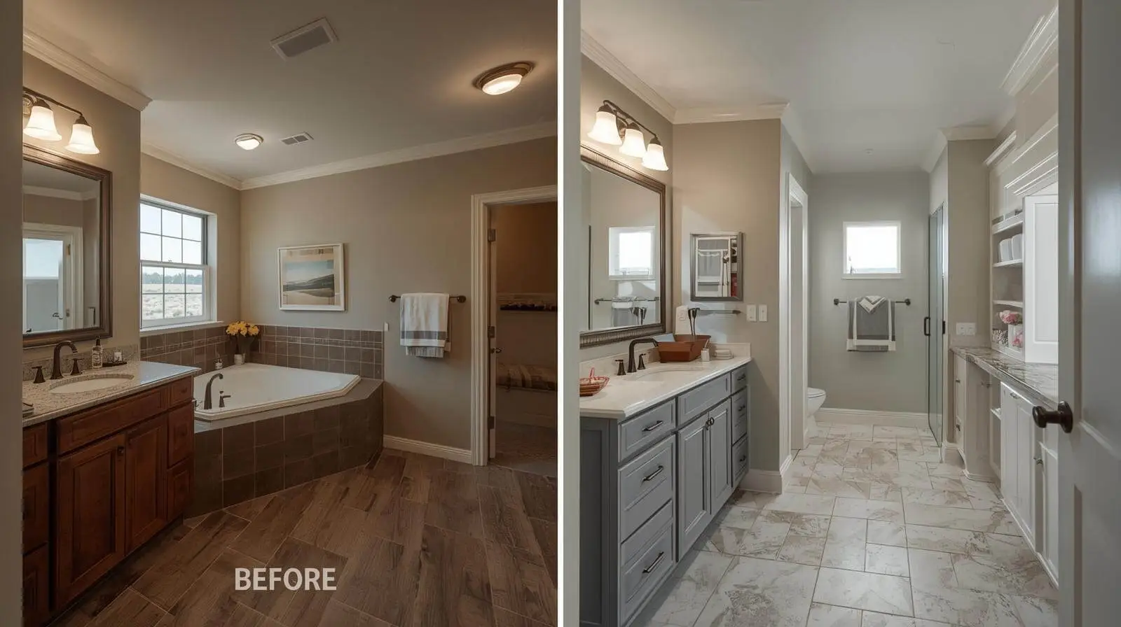 90s Bathroom Remodel Before and After in Austin for Small Bathrooms