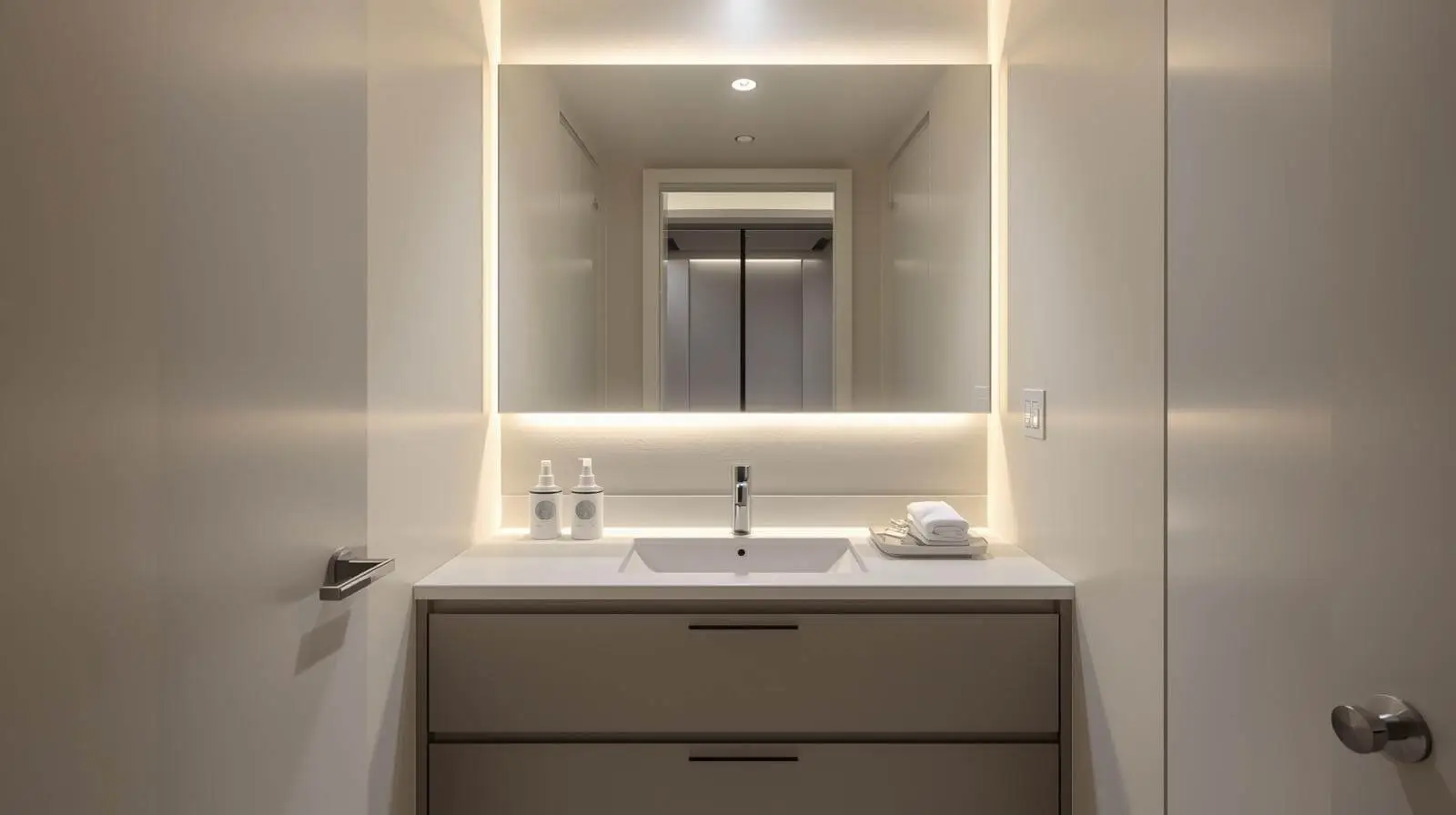 Bathroom Remodel Ideas Small Space With Large Mirror