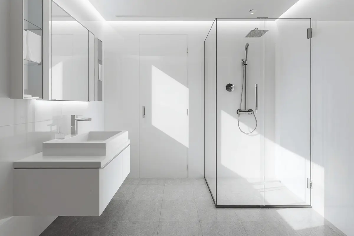 Pure White & Light Gray Bathroom