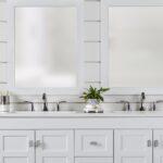 Diamond bathroom cabinets installed in a modern bathroom remodel with clean lines, durable storage, and balanced layout.