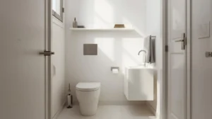 Small Bathroom Floating Shelf and Vanity Storage Solutions