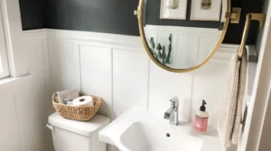 Modern Board and Batten Half Bathroom Designs