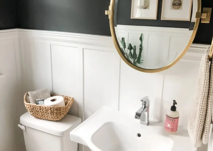 Modern Board and Batten Half Bathroom Designs