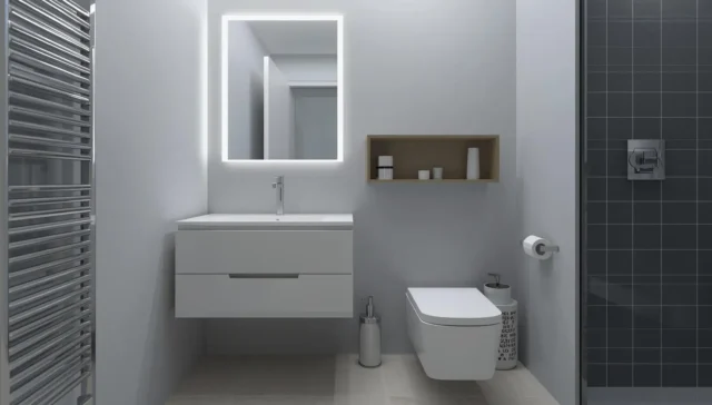 Modern LED Lighting Fixtures for Small Guest Bathroom Remodels