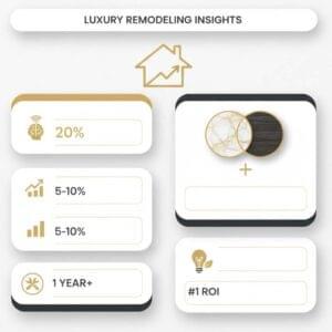 infographic highlighting luxury home remodeling trends with premium design elements and modern upgrade insights